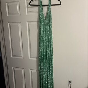 NOOKIE Sparkling Green Sequin Gown